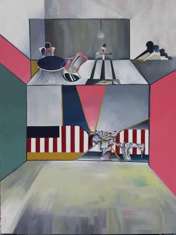 The American Series-The Butchers Table -complete 49.5'' x 375'' x 1.5'' Oil on Canvas